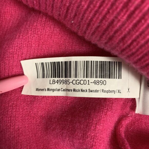 Quince 100% Mongolian Cashmere Sweater Womens XL Hot Pink Mock Neck Cropped Boxy - Picture 7 of 7